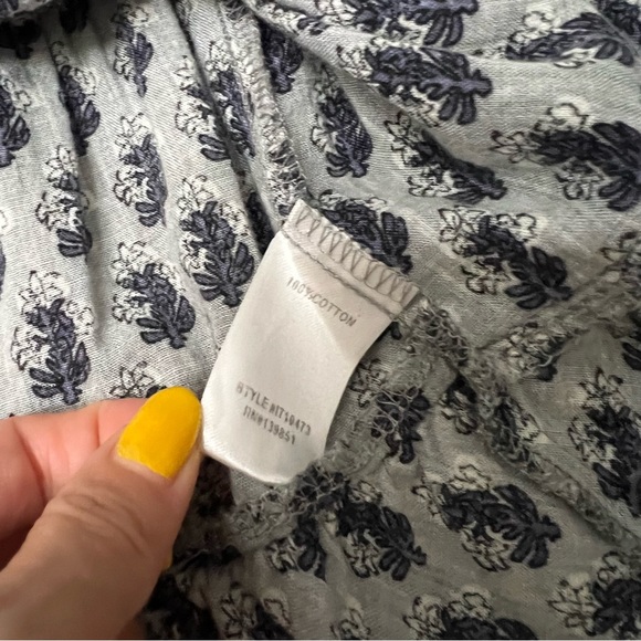 Altar'd State women sz M Frayed Tiered Plaid Floral Blouse - Picture 5 of 7